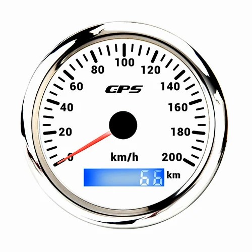 85MM GPS SPEEDOMETER, ALL WHT, WITH 7 COLOURS BLACKLIGHT, RANGE 0-200KMH, WATERPROOF AND ANTI-FOGGING, HIGH ACCURACY, VOLTAGE 12V/24V