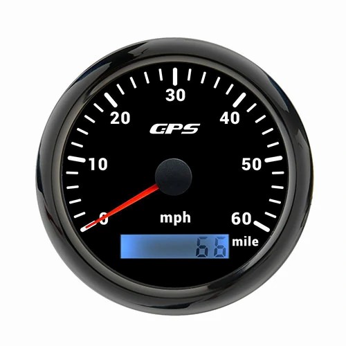 85MM GPS SPEEDOMETER, BLK, WITH 7 COLOURS BLACKLIGHT, RANGE 0-60MILE, MPH, WATERPROOF AND ANTI-FOGGING, HIGH ACCURACY, VOLTAGE 12V/24V