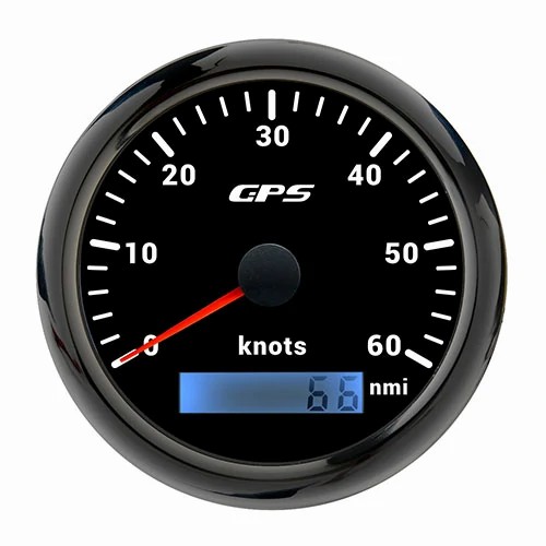 85MM GPS SPEEDOMETER, BLK, WITH 7 COLOURS BLACKLIGHT, RANGE 0-60NMI, KNOTS, WATERPROOF AND ANTI-FOGGING, HIGH ACCURACY, VOLTAGE 12V/24V