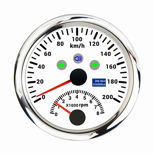 85MM TWO IN ONE TACHOMETER AND SPEEDOMETER, ALL WTH, RANGE 0-200KMH, 1-8 × 1000RPM, ODM, WATERPROOF AND ANTI-FOGGING, HIGH ACCURACY, VOLTAGE 12V/24V