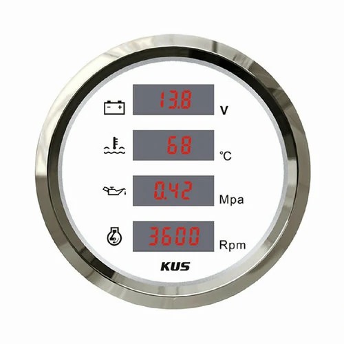 KUS 85MM KUS Digital 4 in 1 Multifunction Gauge (Voltage, Water Temp, Oil Pressure, RPM)