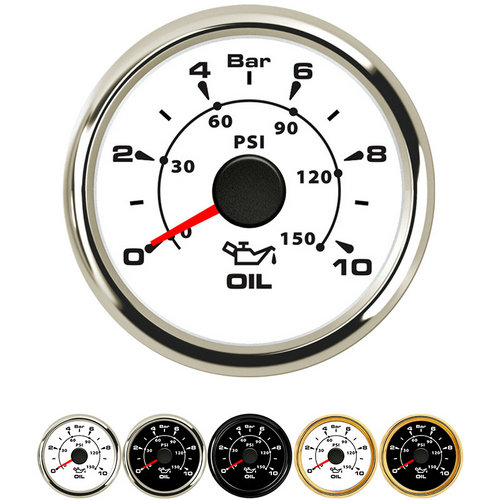 52mm Analog Oil Fuel Pressure Gauge 10Bar 10-184ohm