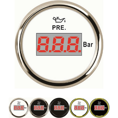 52mm Digital Fuel Pressure Gauge 10-184ohm Diesel Pressure Indicator