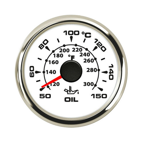 Pointer 52mm Oil Temperature Meter Indicator 50-150 Degree With Stainless Cover