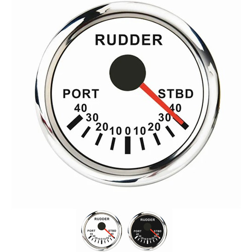 Marine Boat Rudder Angle Gauge Indicator Meter 0-190Ω 52mm 2" 9-32V White 
