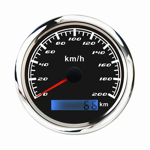 85MM BLACK FACEPLATE 200KM/H NEEDLE GPS UNIVERSAL 9-30VDC SPEEDOMETER WITH ODOMETER LED BACKLIGHT
