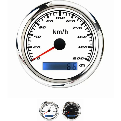 85MM WHITE FACEPLATE 200KM/H NEEDLE GPS / PULSE SIGNAL UNIVERSAL 9-30VDC SPEEDOMETER WITH ODOMETER LED BACKLIGHT
