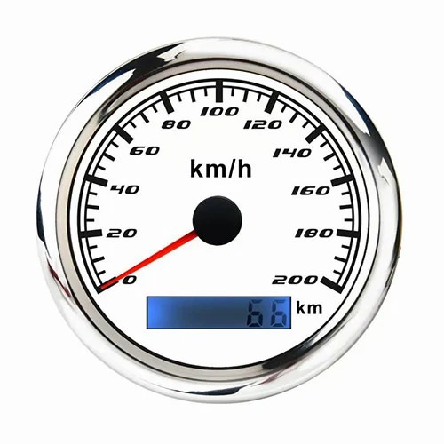 85MM WHITE FACEPLATE 200KM/H NEEDLE GPS / PULSE SIGNAL UNIVERSAL 9-30VDC SPEEDOMETER WITH ODOMETER LED BACKLIGHT