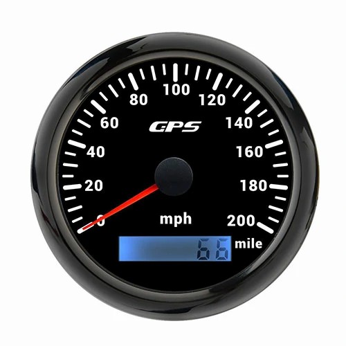 85MM GPS SPEEDOMETER, BLK, WITH 7 COLOURS BLACKLIGHT, RANGE 0-200MILE，MPH,WATERPROOF AND ANTI-FOGGING, HIGH ACCURACY, VOLTAGE 12V/24V