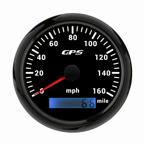 85MM GPS SPEEDOMETER, BLK, WITH 7 COLOURS BLACKLIGHT, RANGE 0-160MILE, MPH, WATERPROOF AND ANTI-FOGGING, HIGH ACCURACY, VOLTAGE 12V/24V