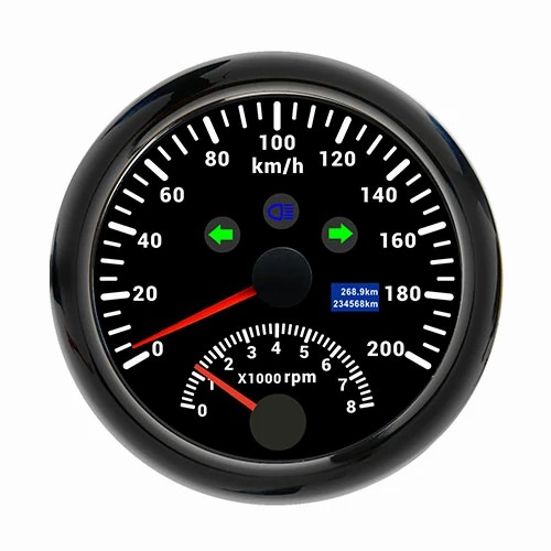85MM TWO IN ONE TACHOMETER AND SPEEDOMETER, BLK, RANGE 0-200KMH, 1-8×1000RPM, ODM, WATERPROOF AND ANTI-FOGGING, HIGH ACCURACY, VOLTAGE 12V/24V