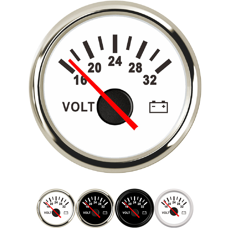 Universal Gasoline 52mm Voltage Gauge Voltmeter 16-32V For Car Boat Truck Motorcycle